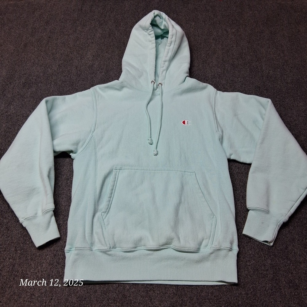 VTG Champion Reverse Weave Hoodie Adult Small Sky Blue‎ Pullover